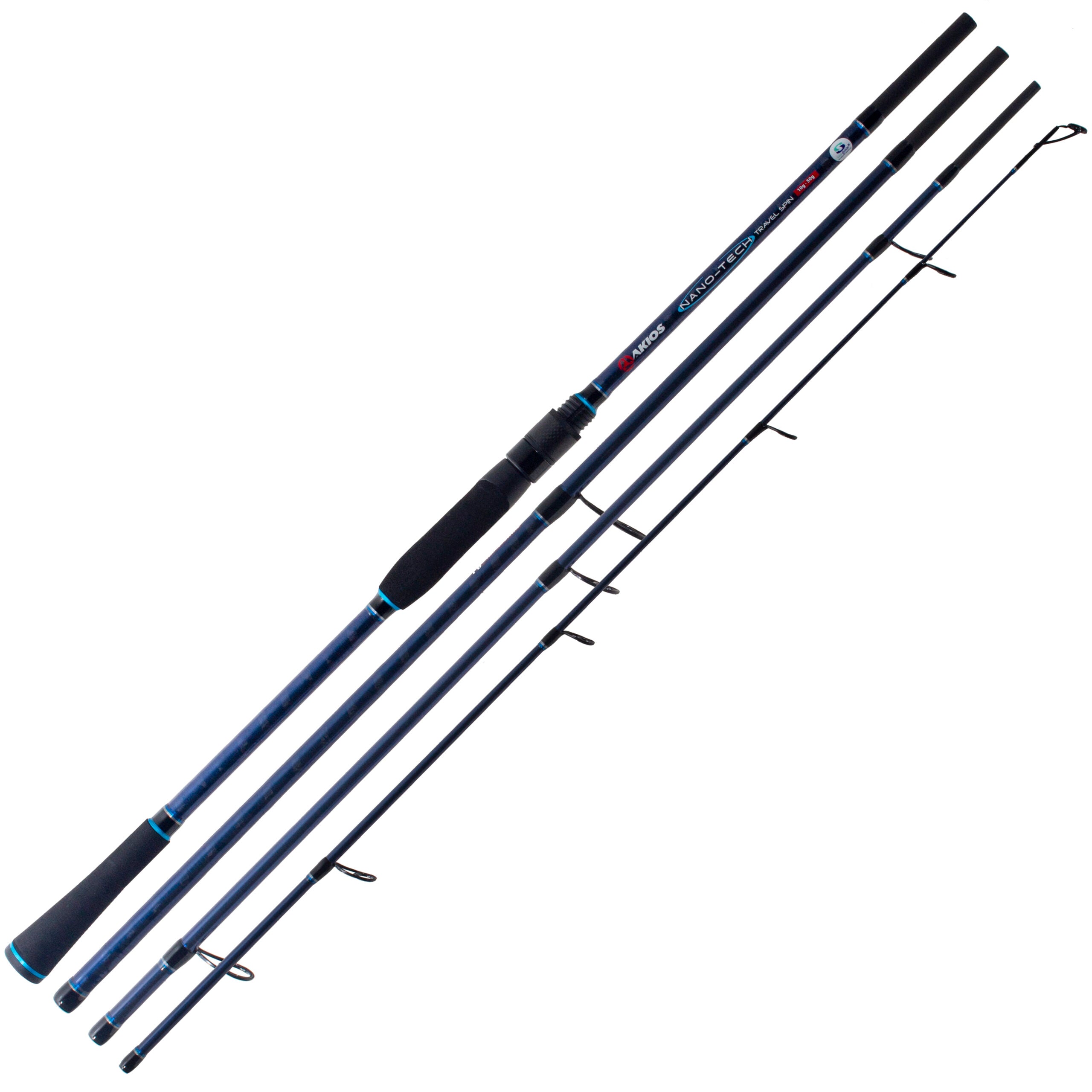 Akios Nano Tech Travel Spin Fishing Rod 4 Piece 9ft 15-40g