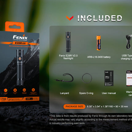FENIX E28R V2 1700 Lumens Rechargeable Torch Flashlight