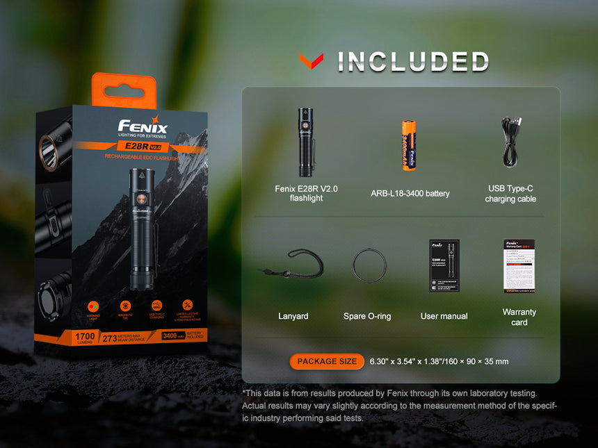 FENIX E28R V2 1700 Lumens Rechargeable Torch Flashlight