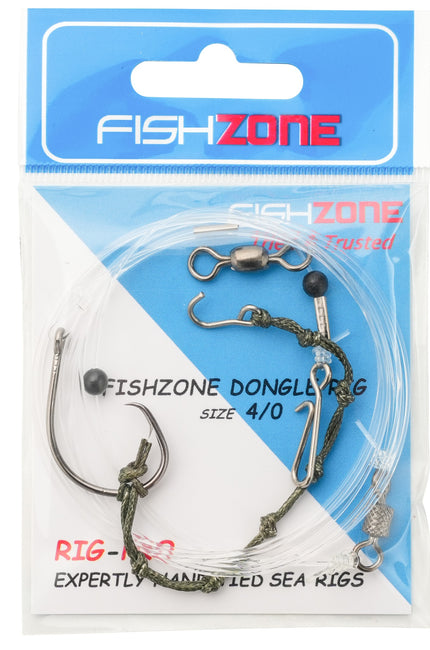 Fishzone Dongle Sea Fishing Rigs - 5 Ready Made Rigs Per Pack