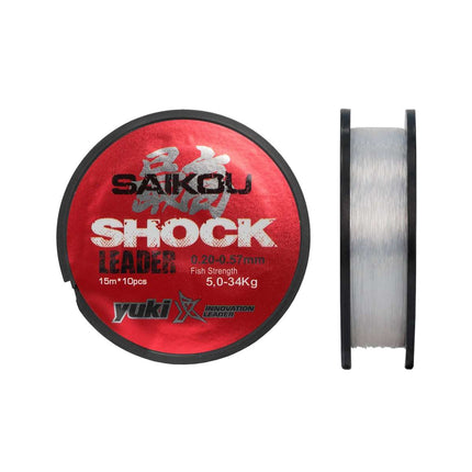 Yuki Saikou Tapered Shock Leader Fishing Line 15m x 10pcs Per Spool 24-86lbs