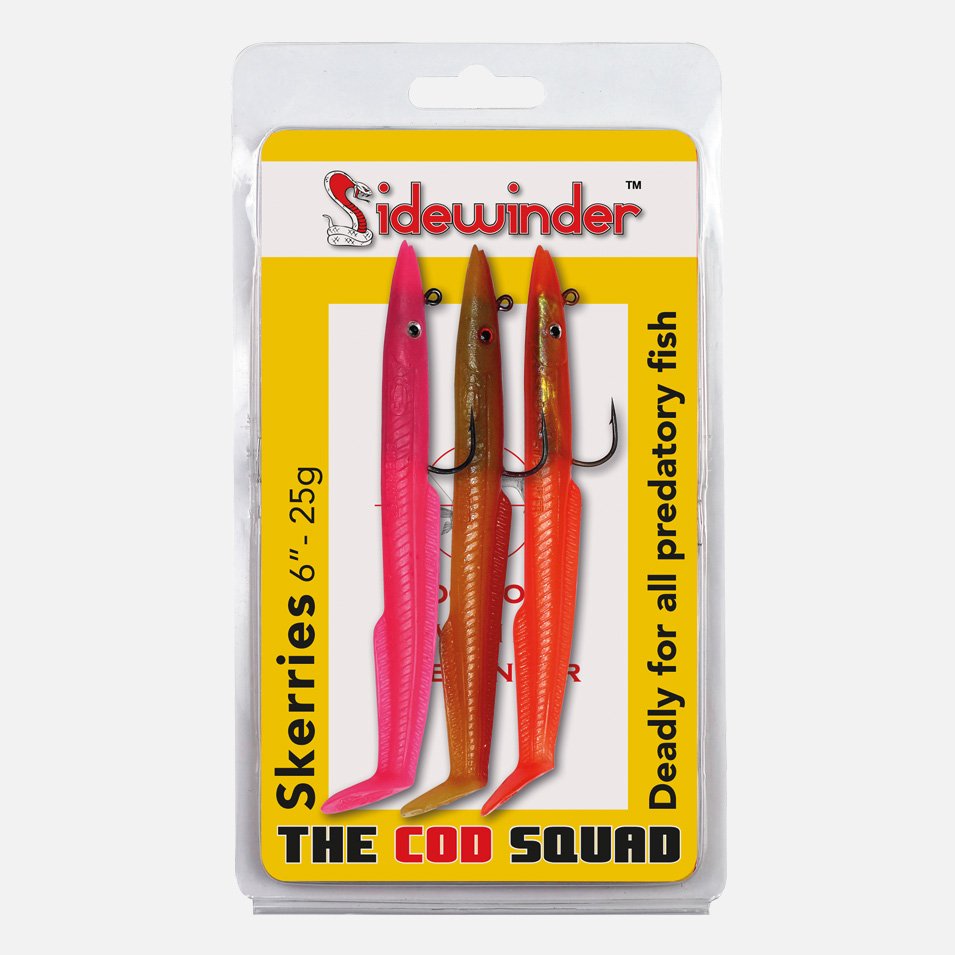 cod fishing lures uk Sidewinder Skerries Cod Squad Sandeel Fishing Lures – Shut Up And Fish Ltd