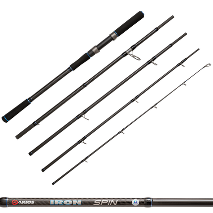 Akios Iron Spin 5 Piece Travel Fishing Rod 11ft 6"