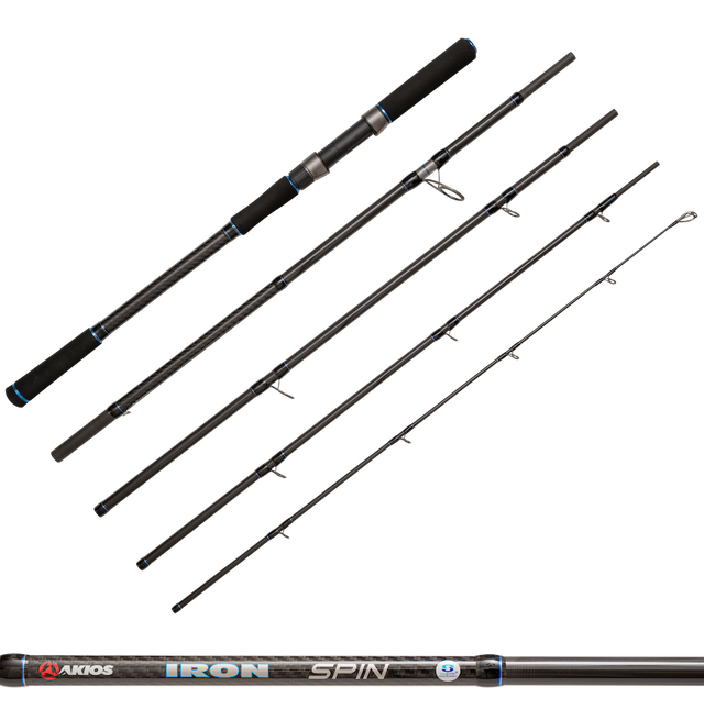 Akios Iron Spin 5 Piece Travel Fishing Rod 11ft 6"