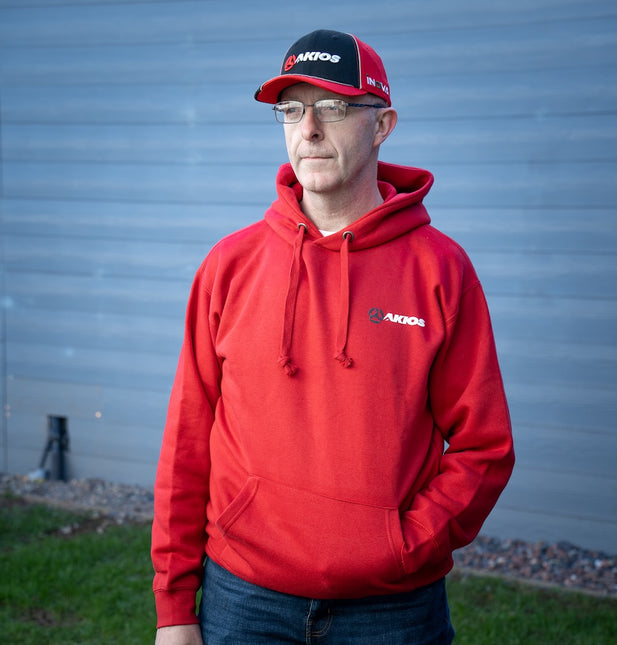 Akios Fishing Hoodie - Red - Various Sizes