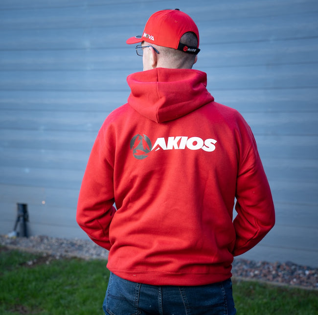 Akios Fishing Hoodie - Red - Various Sizes