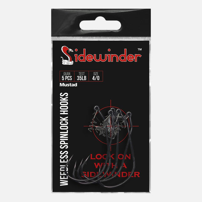 Sidewinder Weedless Spinlock Fishing Hooks