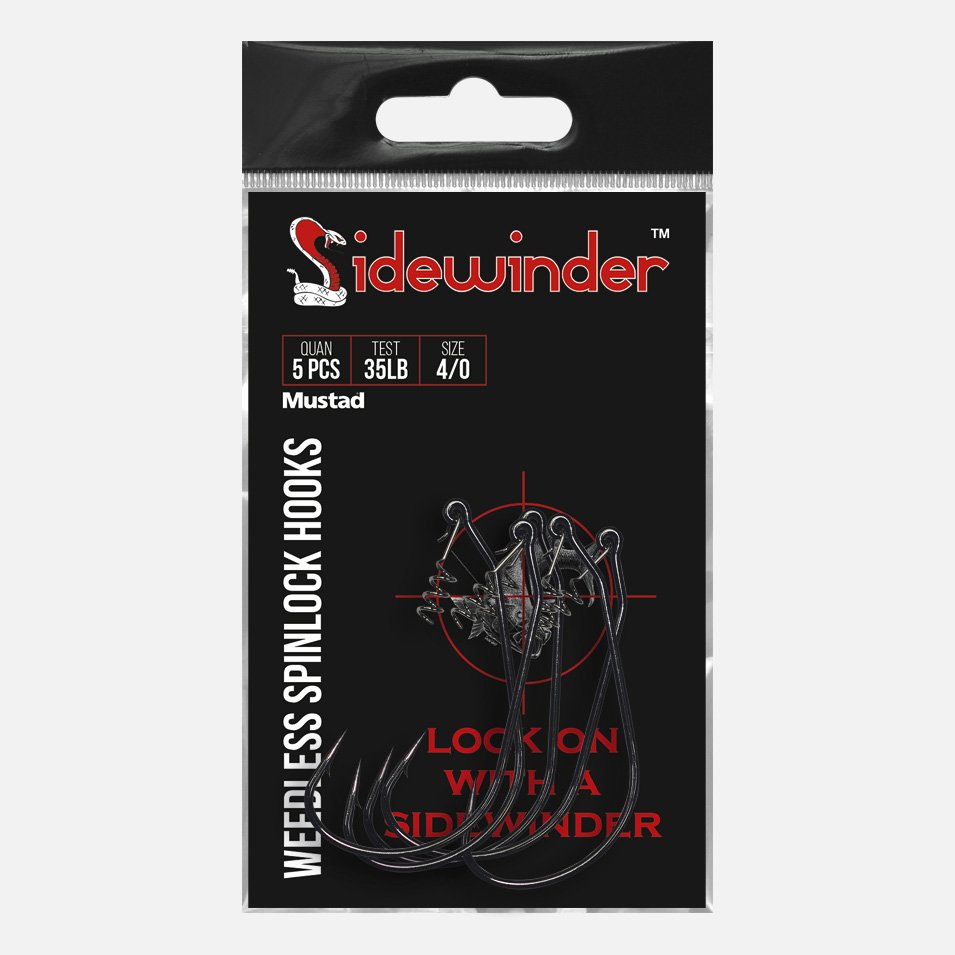 Sidewinder Weedless Spinlock Fishing Hooks