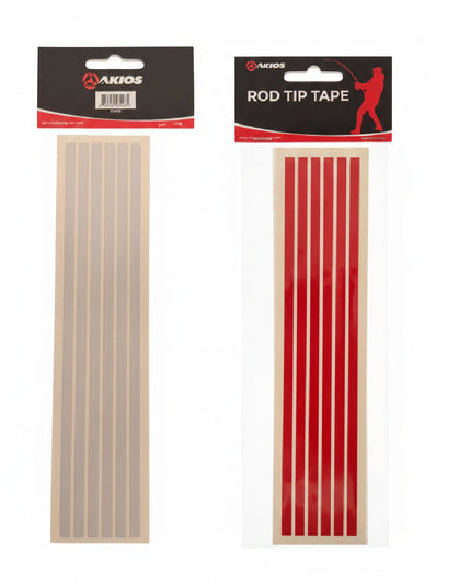Akios Fishing Rod Tip Tape - 6 Red and 6 White Tapes Per Pack