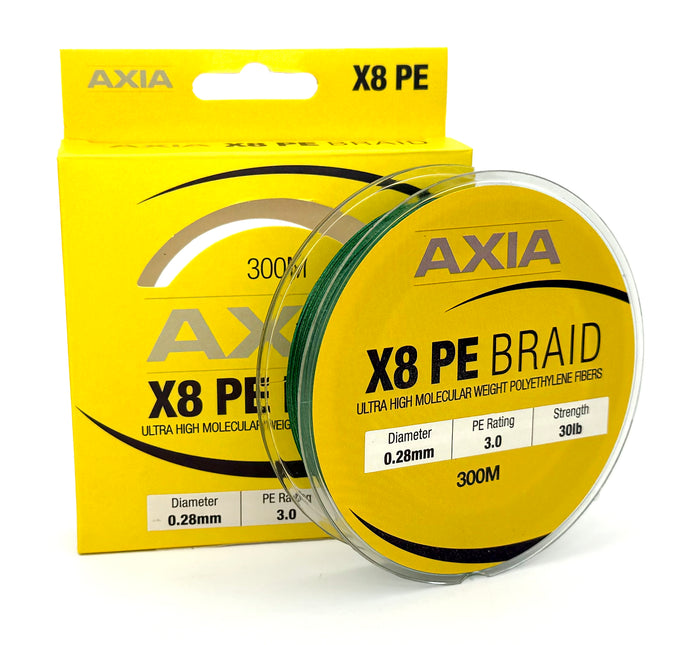 Axia X8 PE Braid Fishing Line 300m spools
