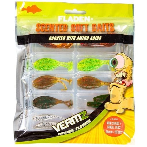 Vermz Scented Soft Fishing Lures Mini Shad & Single Tails 20pcs