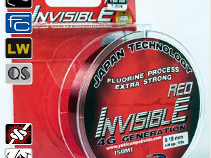 Yuki 4G Red Nylon Invisible Fishing Line 300m Per Spool