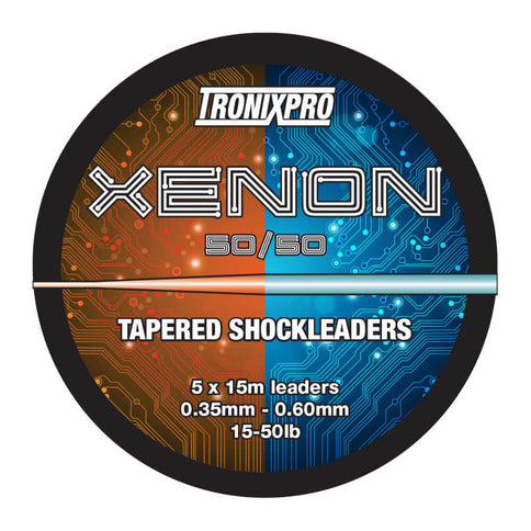 Tronixpro Xenon Tapered Shock Leader Fishing Line 50/50 Clear Orange