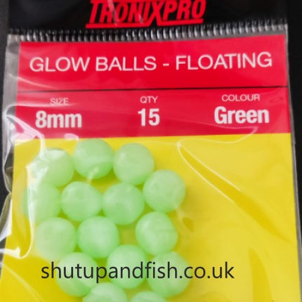 Tronixpro Green Floating Glow Balls 8mm Size 15 Per Pack