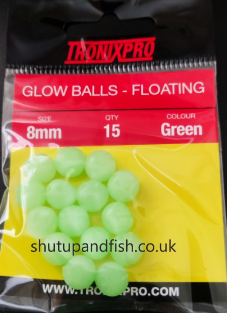 Tronixpro Green Floating Glow Balls 8mm Size 15 Per Pack