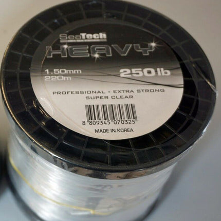 SeaTech Heavy Mono Fishing Line 100lb 125lb 150lb 200lb and 250lb Sizes
