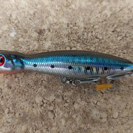Grauvell Jinza Niigata Popper Bass Fishing Lures L12 Blue