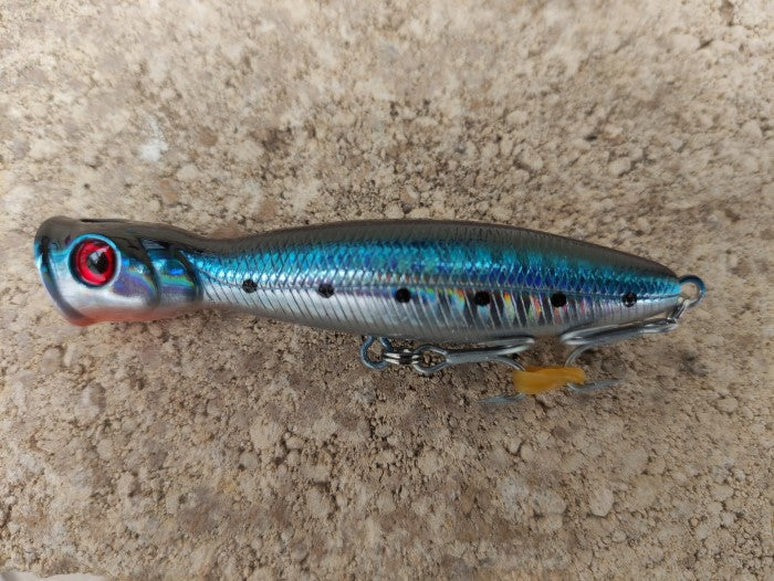 Grauvell Jinza Niigata Popper Bass Fishing Lures L12 Blue