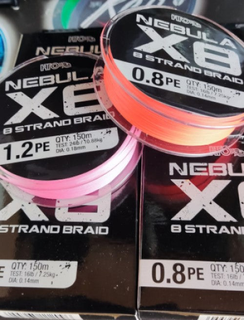 HTO Nebula X8 Braid Fishing Line 150m Spools