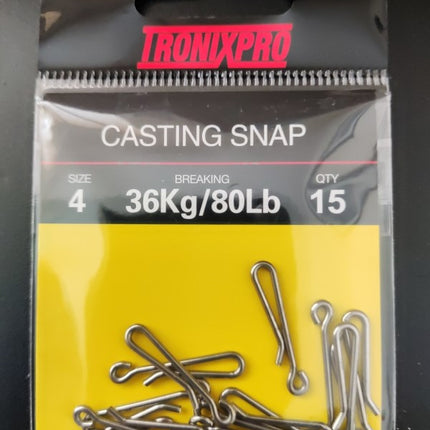 Tronixpro Casting Snap Lead Clip Size 4 36kg 80lb