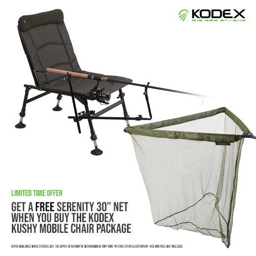 Kodex Carp Fishing Chair Package Includes Free 30" Landing Net