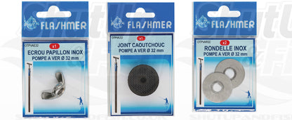 Flashmer Sea Fishing Bait Pump Spares - 50mm - 32mm - Washers Joints Wing Nuts