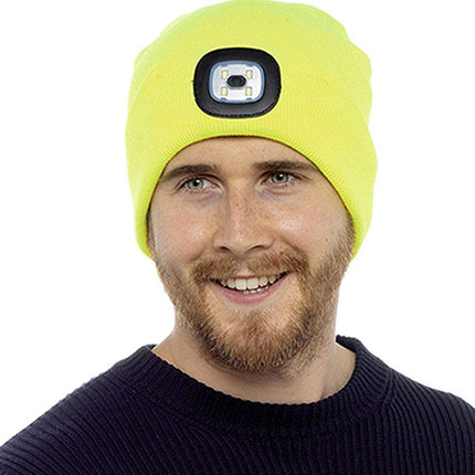 Storm Ridge Hi Vis LED Head Lamp Beanie Hat