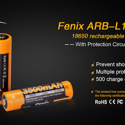 Fenix ARB-L18-3500 18650 Battery For HM65R Etc