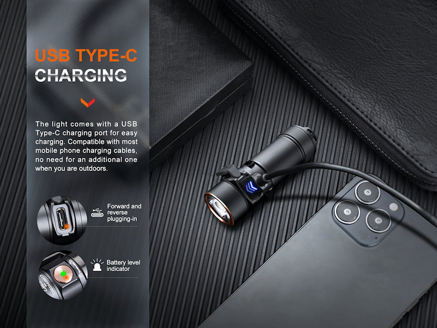 Fenix E18R V2 Rechargeable Compact Mini Torch 1200 Lumens