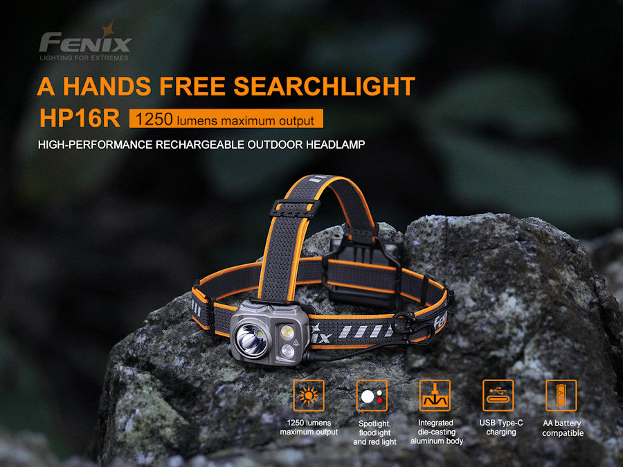 Fenix HP16R Multi Beam Rechargeable 1250 Lumens Headlamp