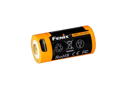 Fenix ARB-L16-700UP USB 16340 Battery - High Current - USB Port Built in