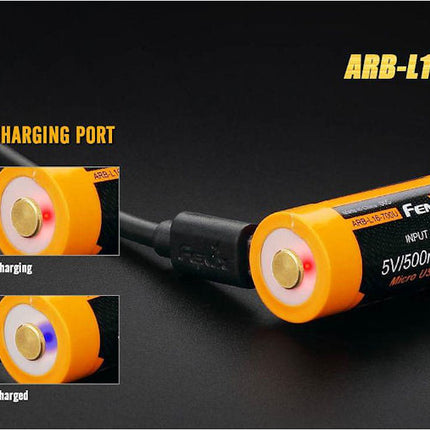 Fenix ARB-L16-700UP USB 16340 Battery - High Current - USB Port Built in